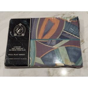 VINTAGE Crown Crafts No‎ Iron Percale Full Flat Sheet NIP Old Stock Tasmania 80s